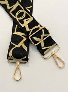 字母圖形包帶可調節便攜式包飾，時尚耐用，適用於新手和白領工人，適用於十幾歲的女孩、女性和大學生的包裝禮品 - 黑色 - 查看 5