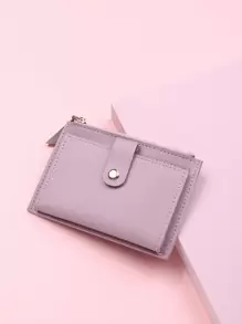 按扣折叠超薄轻便便携式现金身份证卡片拉链槽双折硬币袋生日礼物学校学生大学生青少年硬币卡礼物教师礼物女友礼品袋礼物粉红色学校用品教师礼物返校卡夹钱包名片夹信用卡夹女士女士钱包迷你钱包钱包钱包卡包 - 紫丁香色 - 查看 5