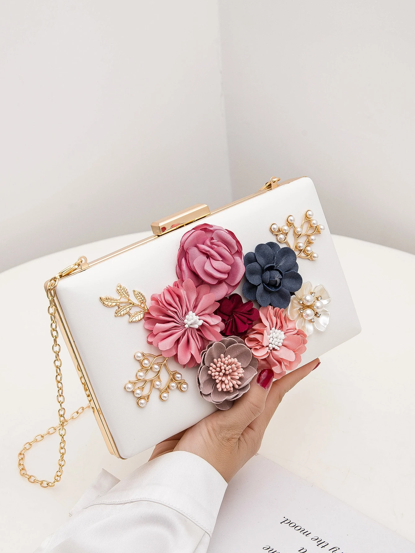 floral decor chain box bag