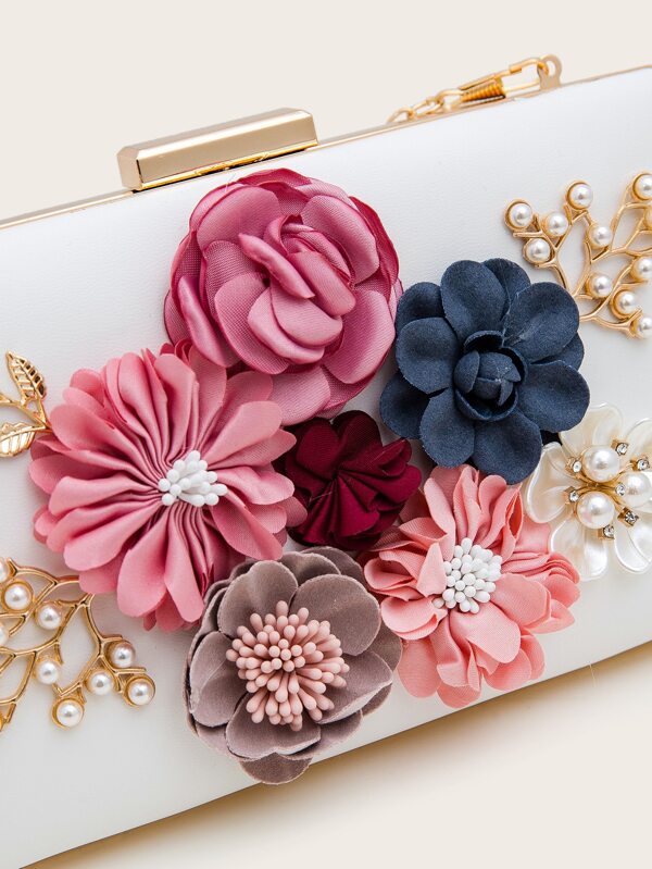 floral decor chain box bag