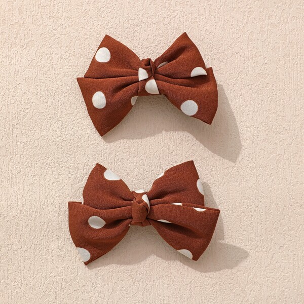 

2pcs Toddler Girls Bow Decor Hair Clip, Multicolor