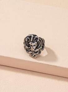 Snake Design Ring - Antique Silver - View 1