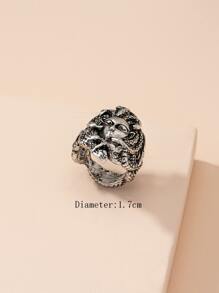 Snake Design Ring - Antique Silver - View 3