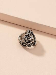 Snake Design Ring - Antique Silver - View 4