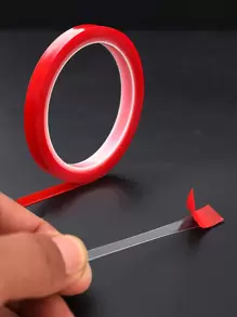 3rolls Transparent Double Sided Tape Sticker For Car,High Strength No Traces Adhesive Sticker,Living Goods - Red - View 1