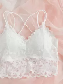 SHEIN Conjunto de lencería de 4 sets con encaje floral: Sujetador y panty corto - Multicolor - Ver 5