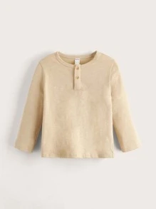 SHEIN 小男童3入組四分之一按鈕T恤 - 彩色 - 查看 3