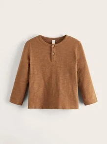 SHEIN 小男童3入組四分之一按鈕T恤 - 彩色 - 查看 6