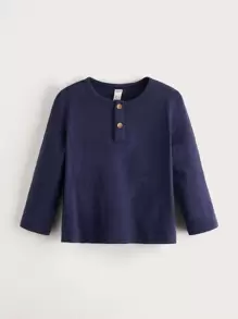 SHEIN 小男童3入組四分之一按鈕T恤 - 彩色 - 查看 10