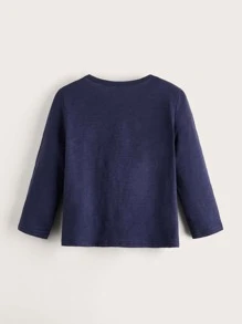 SHEIN 小男童3入組四分之一按鈕T恤 - 彩色 - 查看 11