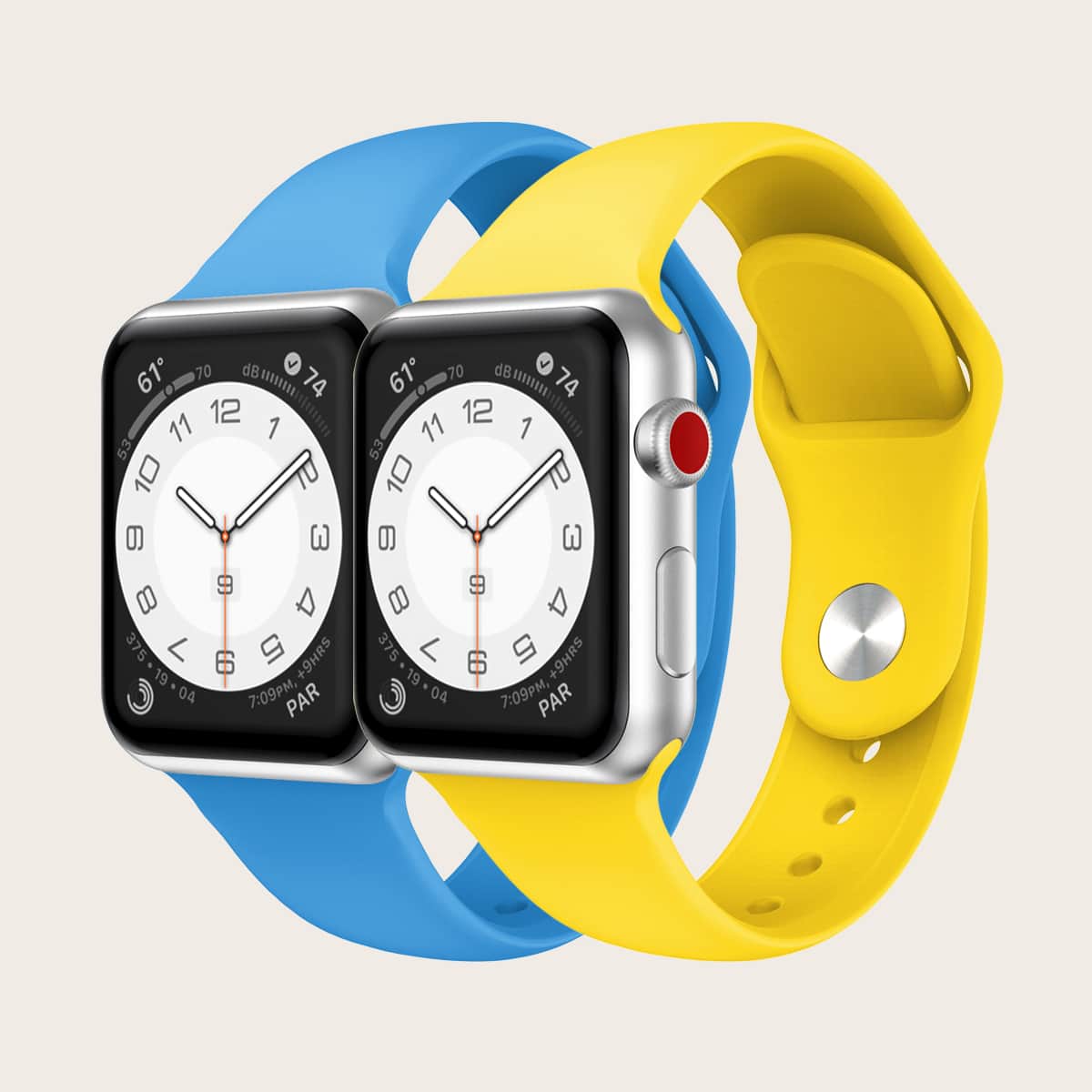 2шт Силиконовый ремешок для часов iWatch