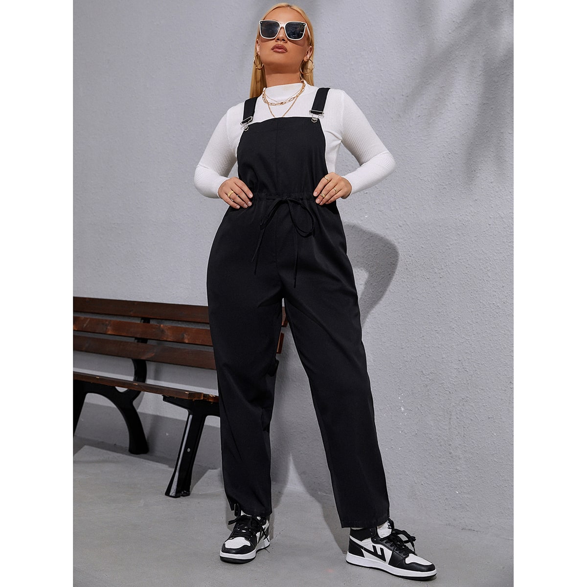 размера плюс Комбинезон на кулиске без топа