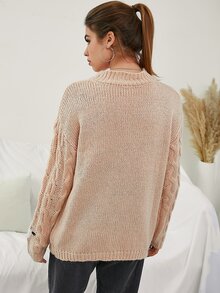 Áo len nữ Nghề thêu Hoạt hình Giải trí - Màu be - Xem 2