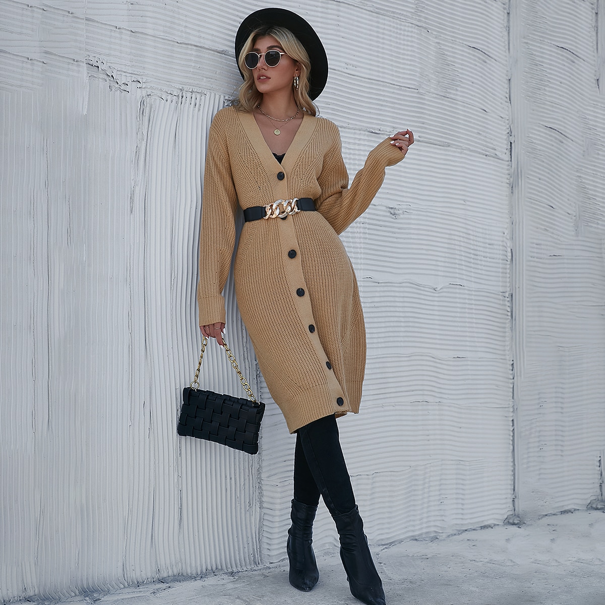 Кардиган вязаный в рубчик без пояса