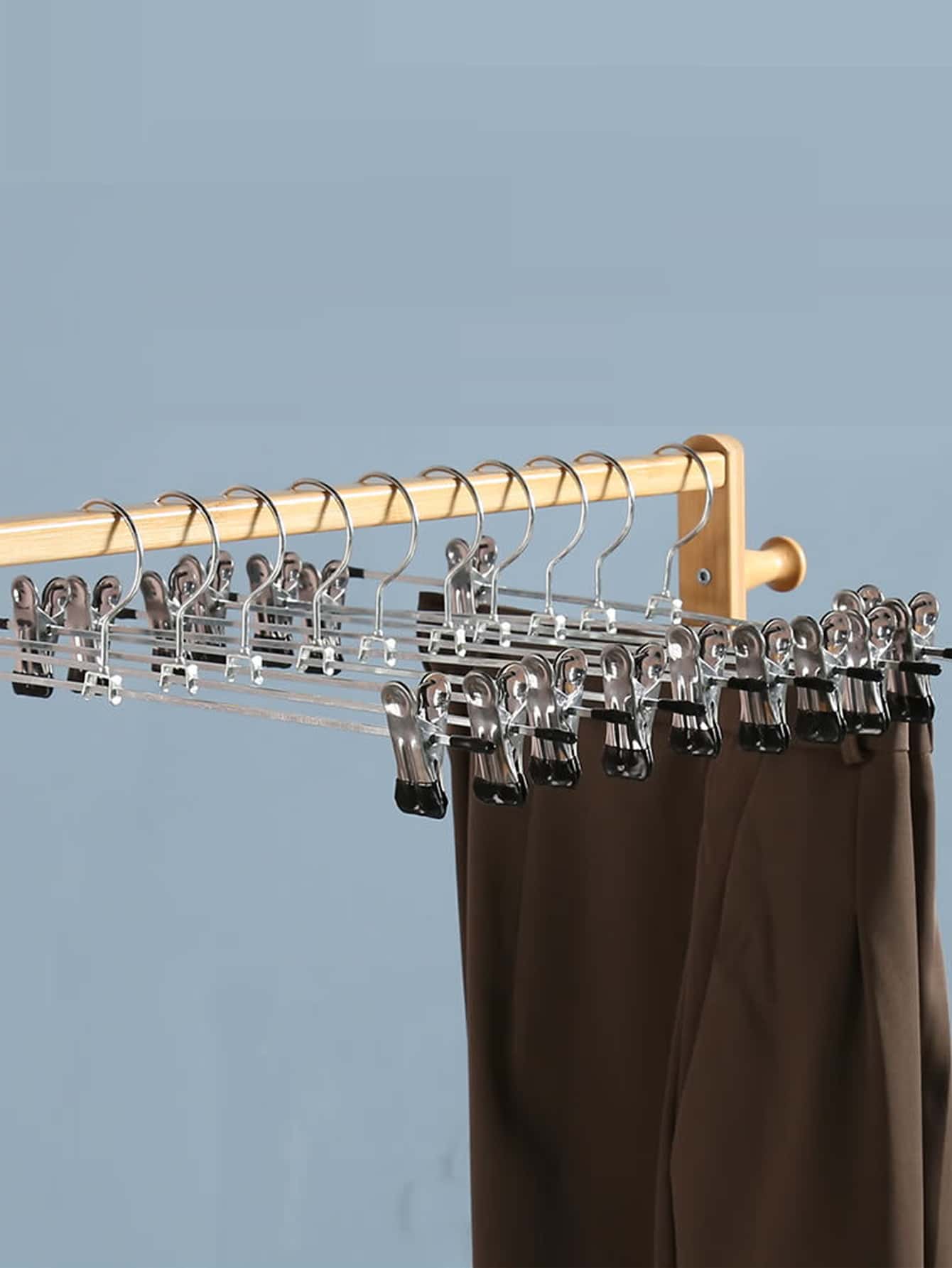 5/10/20 Cái Kẹp Quần Áo Chống Trơn Trượt Bằng Kim Loại Cho Quần - Bạc - Xem 1