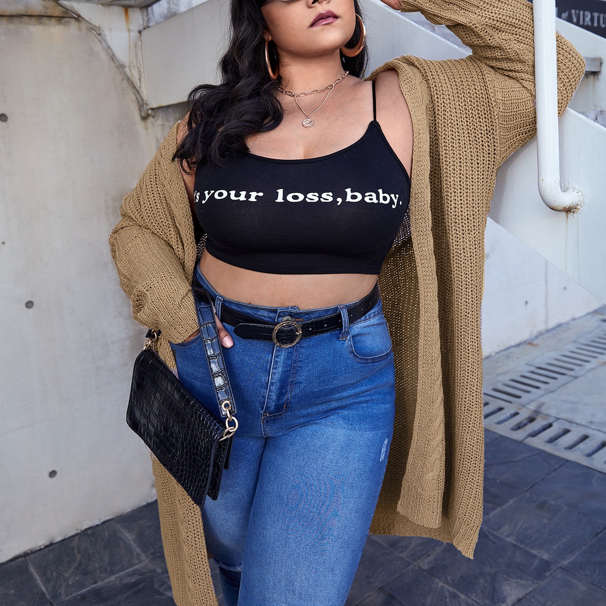 размера плюс Кардиган