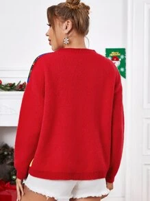 SHEIN Jersey Navidad con patrón mixto - Multicolor - Ver 2