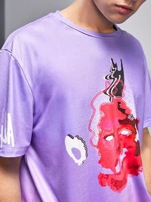 ART IV PLAY Tops Nam Hoạt hình Ombre Đường phố - Màu Lilac Tím - Xem 3