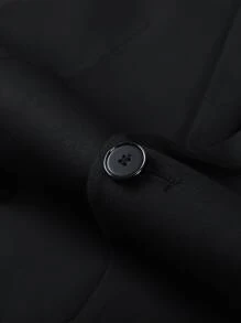 CLOUDSTYLE Hombres Blazer con botón con diseño con bolsillo - Negro - Ver 4