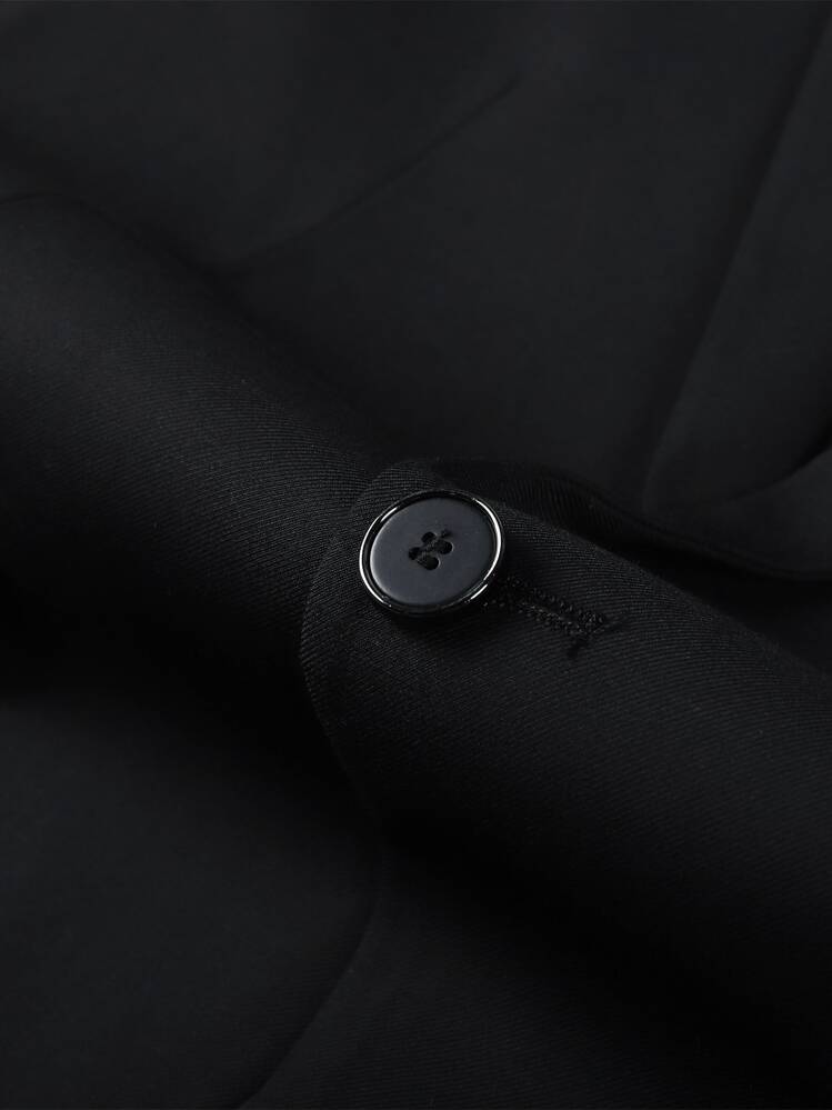 CLOUDSTYLE Hombres Blazer con botón con diseño con bolsillo - Negro - Añade 4