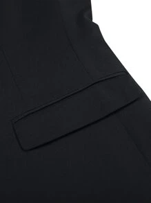 CLOUDSTYLE Hombres Blazer con botón con diseño con bolsillo - Negro - Ver 3