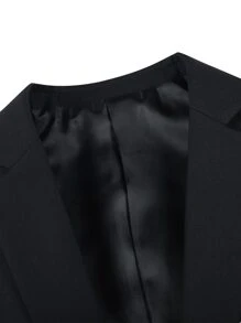 CLOUDSTYLE Hombres Blazer con botón con diseño con bolsillo - Negro - Ver 5