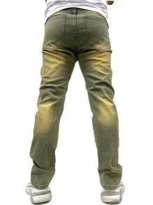 Hombres Jeans desgarro con bordado floral - Multicolor - Ver 2