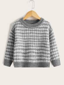 Áo len hai dây bé gái Hình học Giải trí - Xám - Xem 3