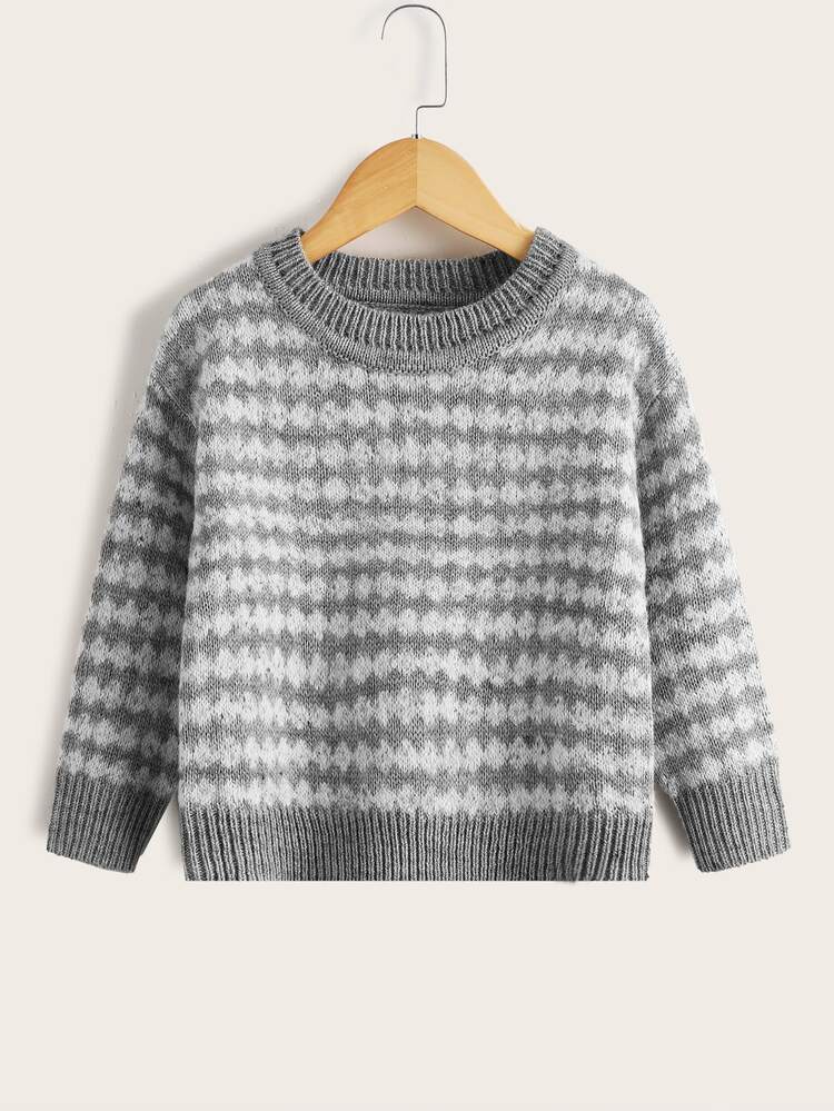 Áo len hai dây bé gái Hình học Giải trí - Xám - Xem 3