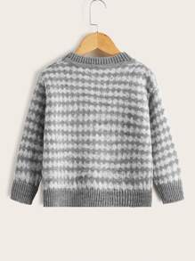 Áo len hai dây bé gái Hình học Giải trí - Xám - Xem 4