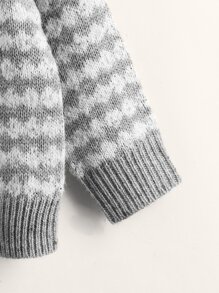 Áo len hai dây bé gái Hình học Giải trí - Xám - Xem 5