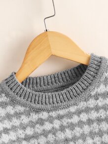 Áo len hai dây bé gái Hình học Giải trí - Xám - Xem 6