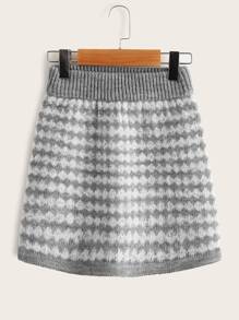 Áo len hai dây bé gái Hình học Giải trí - Xám - Xem 7