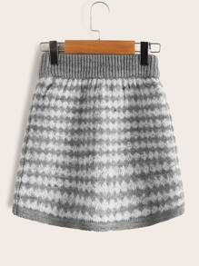 Áo len hai dây bé gái Hình học Giải trí - Xám - Xem 8