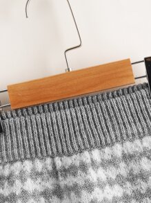 Áo len hai dây bé gái Hình học Giải trí - Xám - Xem 9