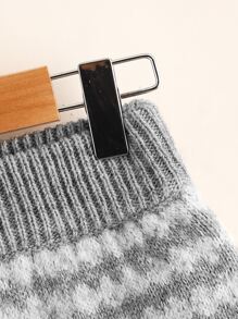 Áo len hai dây bé gái Hình học Giải trí - Xám - Xem 10