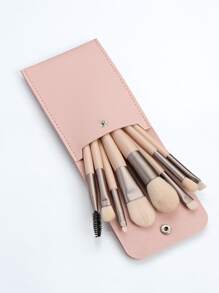 8 piezas Juego de brochas cosméticas multifuncionales mini con bolsa para brochas, juego de brochas, kit de brochas de maquillaje, set de brochas de maquillaje, kit de maquillaje completo, set de brochas de maquillaje, kit de maquillaje completo, kit de brochas, set de brochas de maquillaje, set de regalo de maquillaje, set - Albaricoque - Ver 3