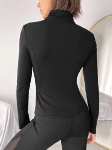 Easithlete Softness Lightweight Zip Up Sports Jacket - Black - View 2