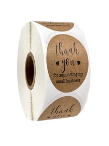 500入組標語圖案貼紙 - 棕色 - 查看 1