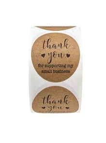 500入組標語圖案貼紙 - 棕色 - 查看 3