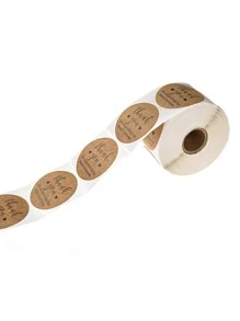 500入組標語圖案貼紙 - 棕色 - 查看 4