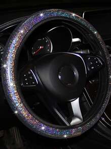 Colorful Foil Stamping Elastic Steering Wheel Cover For Car Without Inner Ring - Silver - View 1