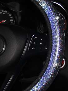 Colorful Foil Stamping Elastic Steering Wheel Cover For Car Without Inner Ring - Silver - View 4