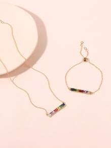 2 cái Rhinestone Trang trí Trang sức Bộ - Nhiều màu - Xem 2