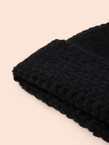 Gorro con oreja de conejo con diseño - Negro - Ver 3