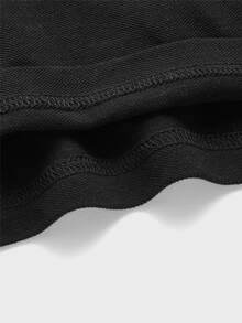 Manfinity Áo thun có cổ Nam Nghề thêu Nút phía trước Đồ họa Sọc Công việc - màu đen - Xem 3