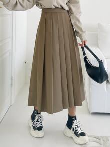 DAZY 高腰褶皺半身裙