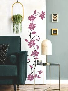 花朵图案墙贴，贴纸，墙贴，乙烯基贴花，用于家居装饰，春季装饰品让您的家焕然一新，拉玛装饰贴纸礼物生日毕业 - 彩色 - 查看 8