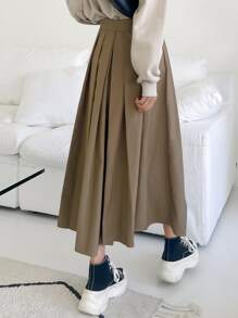 DAZY 高腰褶皺半身裙