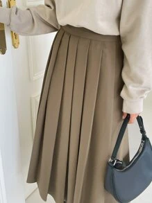 DAZY 高腰褶皺半身裙